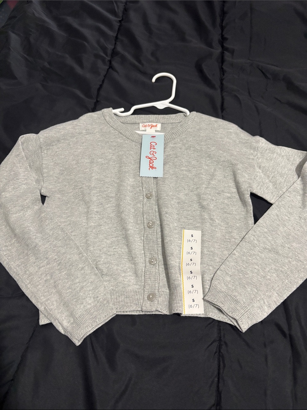 Cat & Jack Light Gray Girls Cardigan Sweater